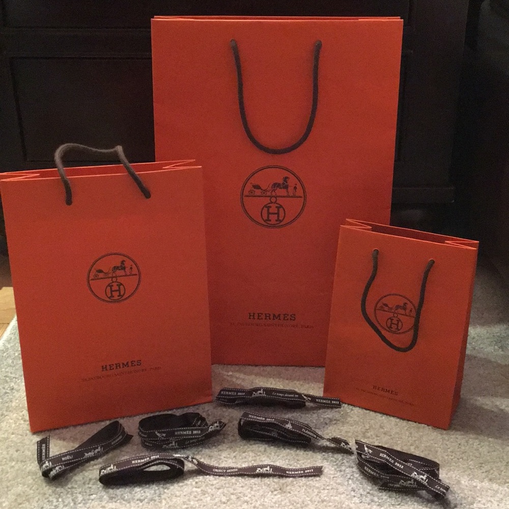 Hermes Shopping Bags and Ribbons
